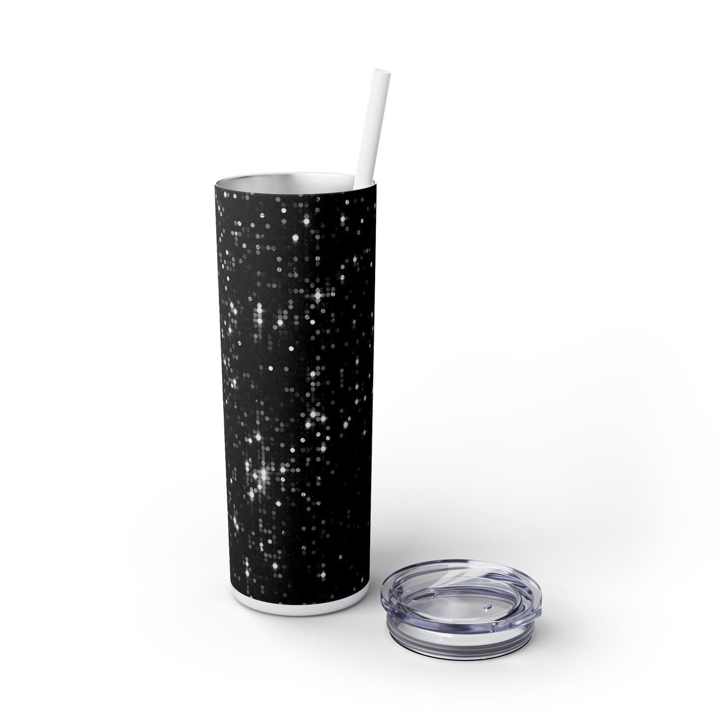 Black Sparkles - SleekSip Skinny 20oz Tumbler with Straw