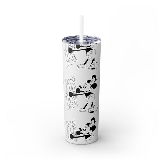 Steamboat Mickey Mouse - SleekSip Skinny 20oz Tumbler with Straw