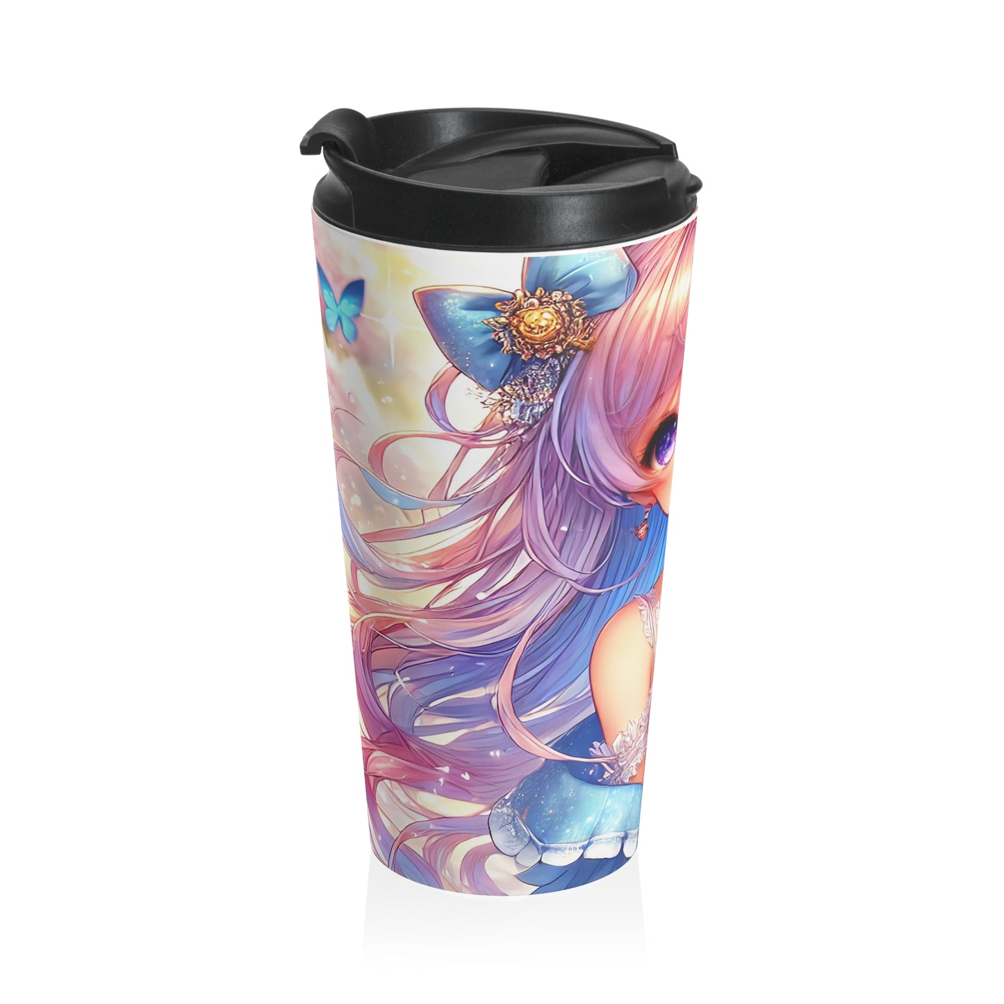 Radiant Anime Princess Stainless Steel Travel Mug – 15oz