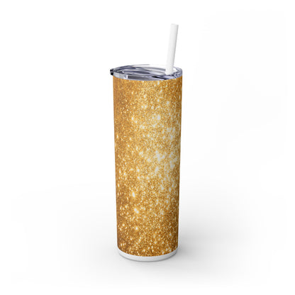 Gold Sparkles - SleekSip Skinny 20oz Tumbler with Straw