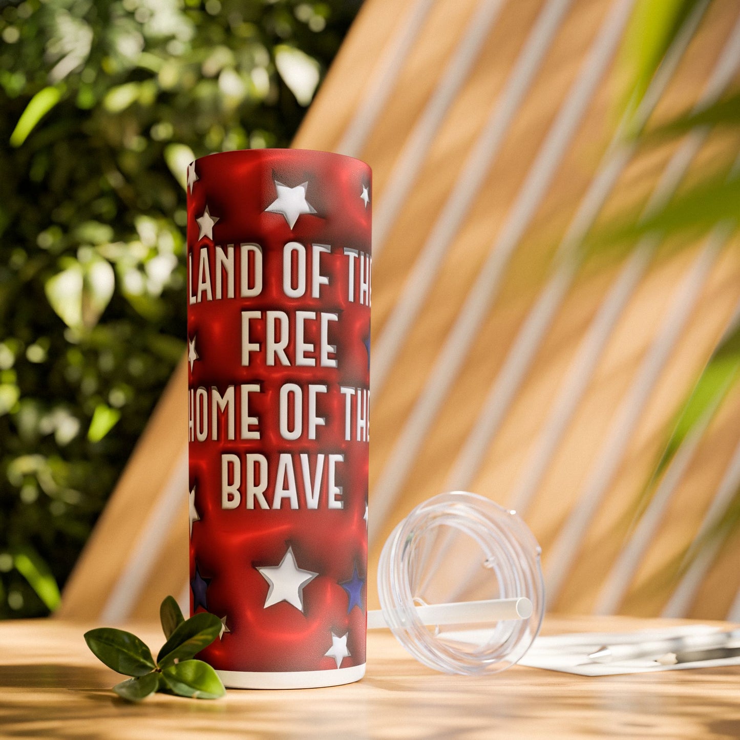 America Land of the Free - SleekSip Skinny 20oz Tumbler with Straw