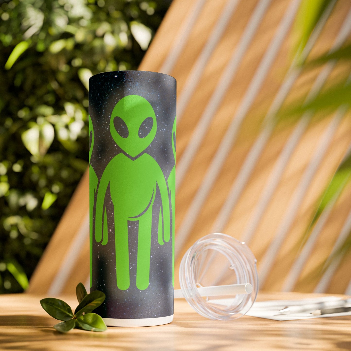 Glowing Alien - SleekSip Skinny 20oz Tumbler with Straw