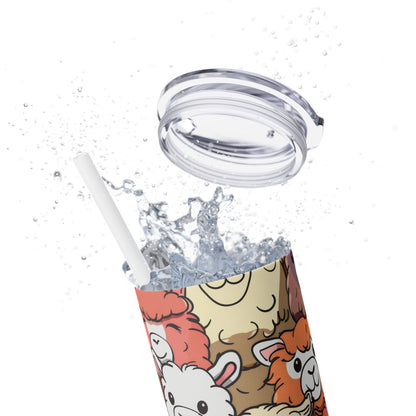 Cute Alpaca - SleekSip Skinny 20oz Tumbler with Straw