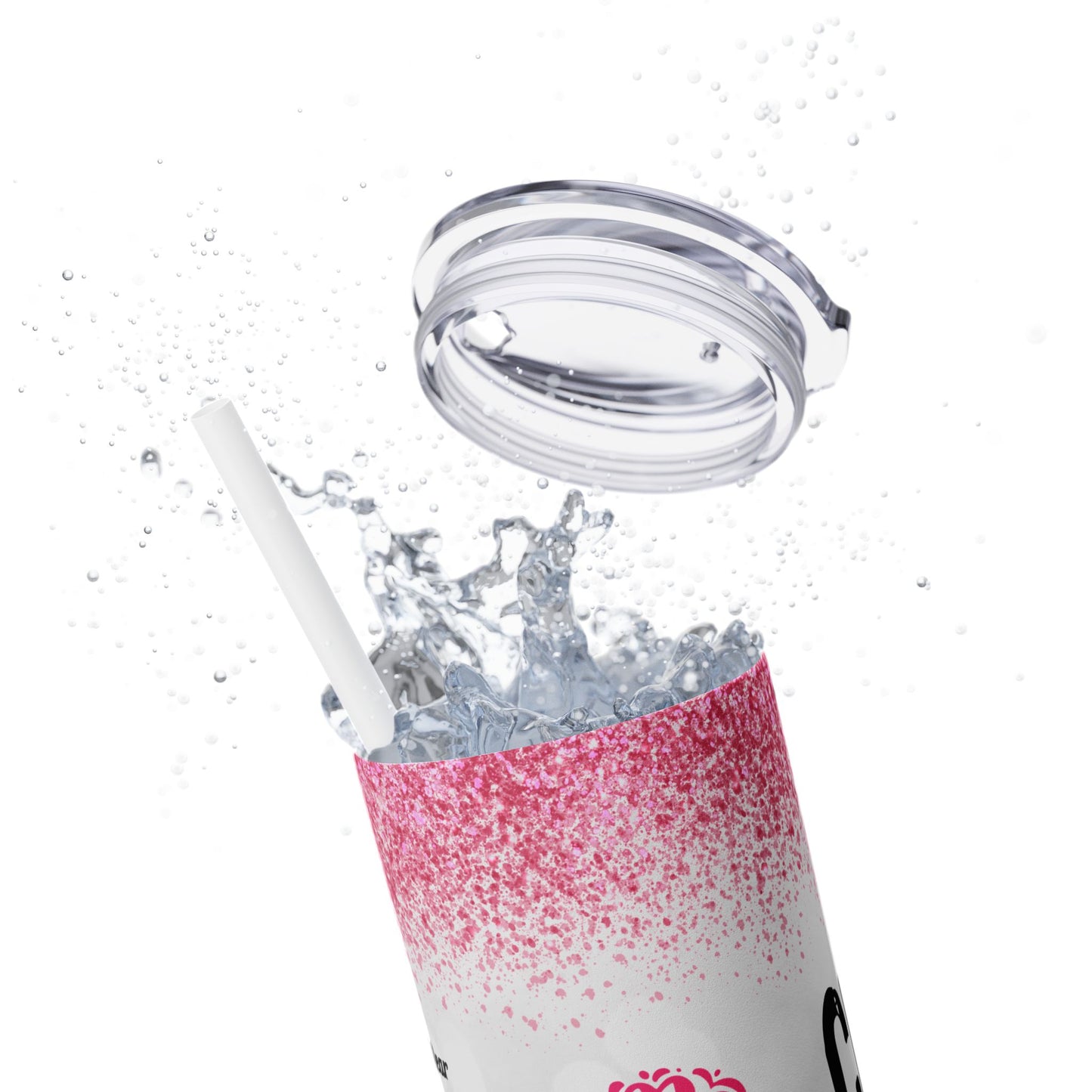 Crush Cancer Pink - SleekSip Skinny 20oz Tumbler with Straw