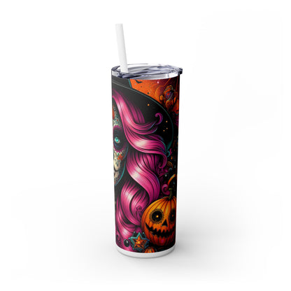 Spooky Halloween Witch - SleekSip Skinny 20oz Tumbler with Straw