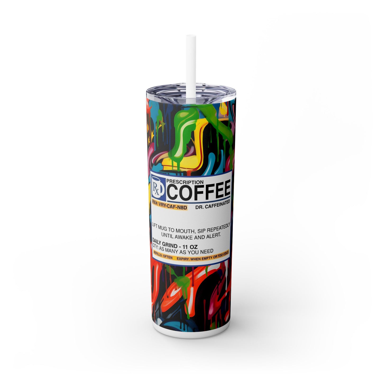 RX Coffee - SleekSip Skinny 20oz Tumbler with Straw