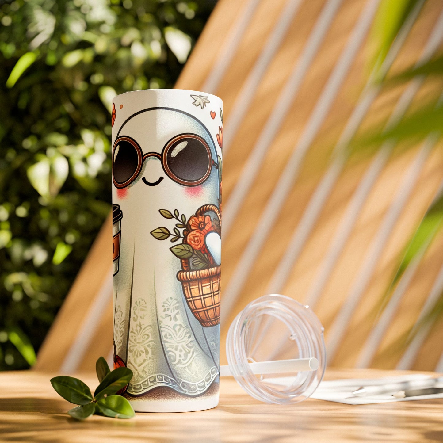 Cute Ghost - SleekSip Skinny 20oz Tumbler with Straw