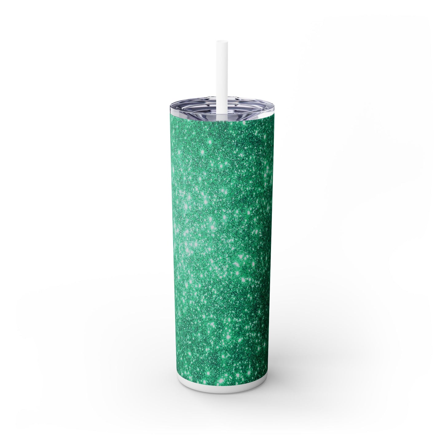 Dark Green Sparkles - SleekSip Skinny 20oz Tumbler with Straw