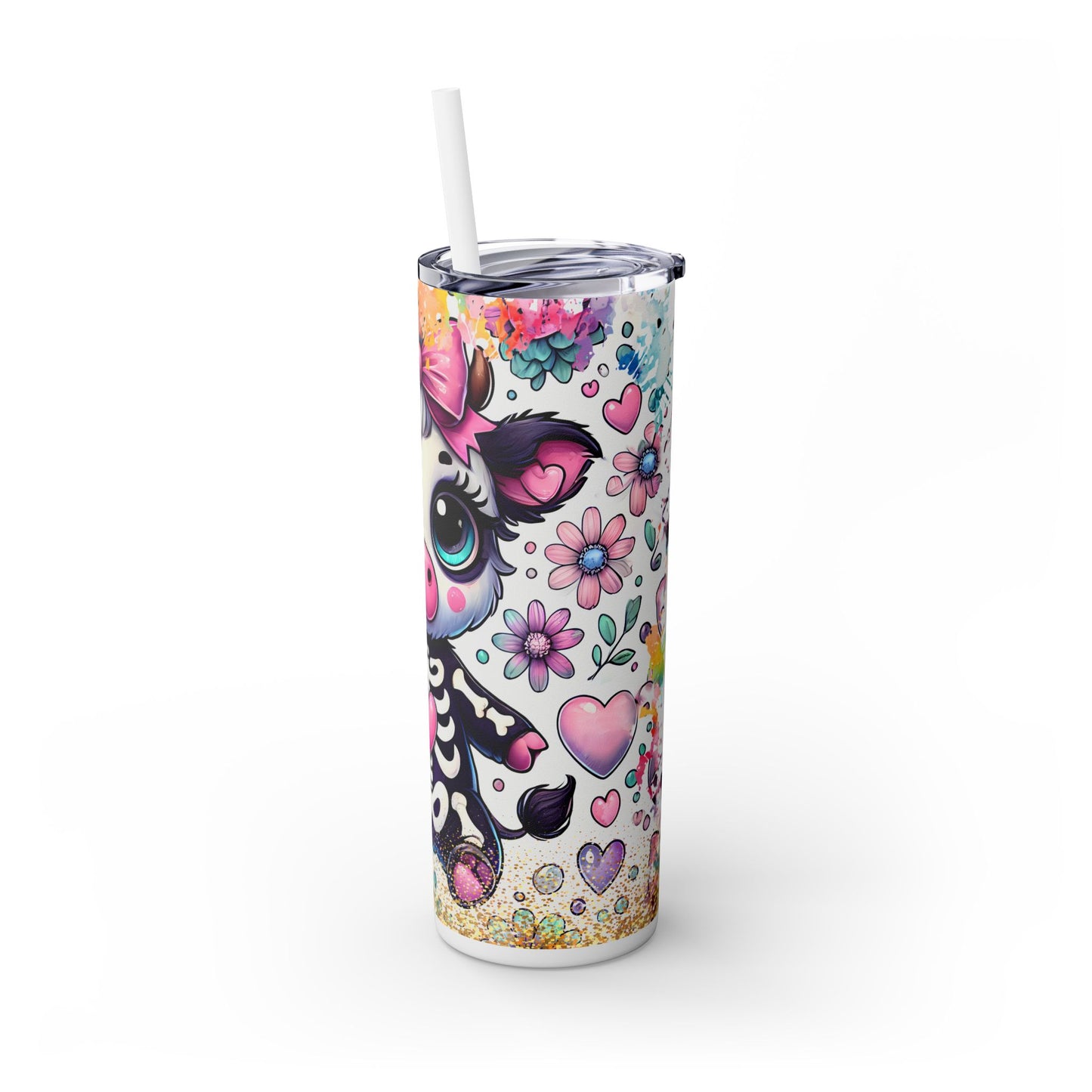 Spooky Halloween Cow - SleekSip Skinny 20oz Tumbler with Straw