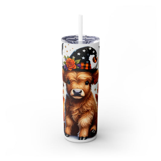 Cute Halloween Cow - SleekSip Skinny 20oz Tumbler with Straw