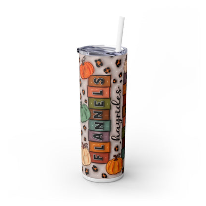 3D Inflated Fall Season - SleekSip Skinny 20oz Tumbler with Straw