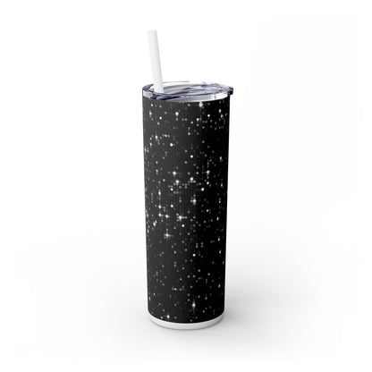 Black Sparkles - SleekSip Skinny 20oz Tumbler with Straw