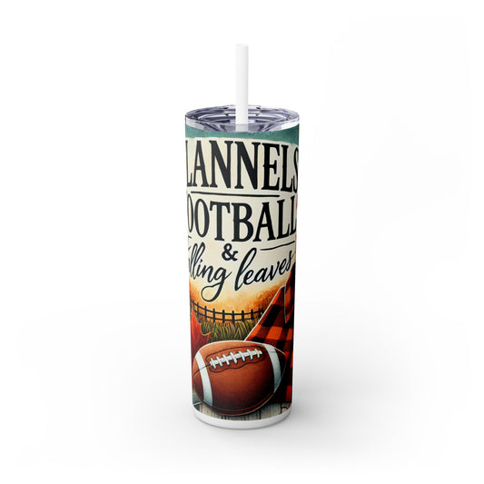 Flannels and Football - SleekSip Skinny 20oz Tumbler with Straw