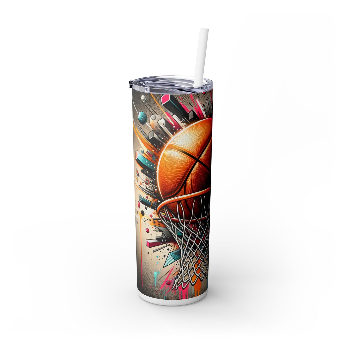 Basketball - SleekSip Skinny 20oz Tumbler with Straw