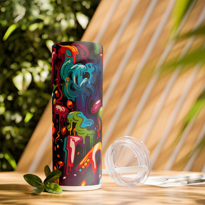 Graffiti - SleekSip Skinny 20oz Tumbler with Straw