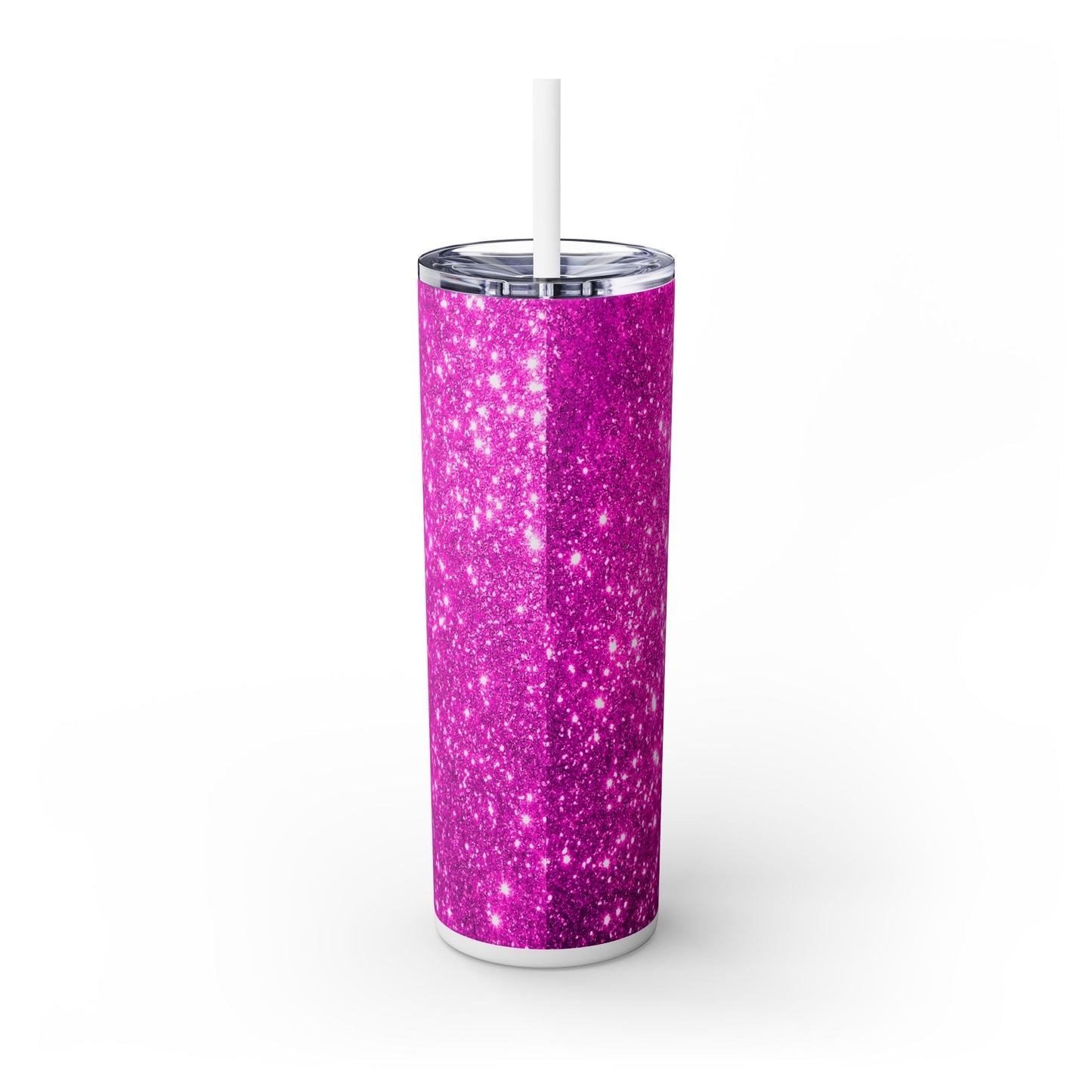 Hot Pink Sparkles - SleekSip Skinny 20oz Tumbler with Straw