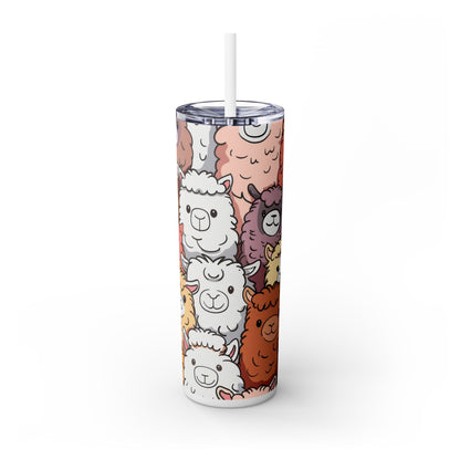 Cute Alpaca - SleekSip Skinny 20oz Tumbler with Straw