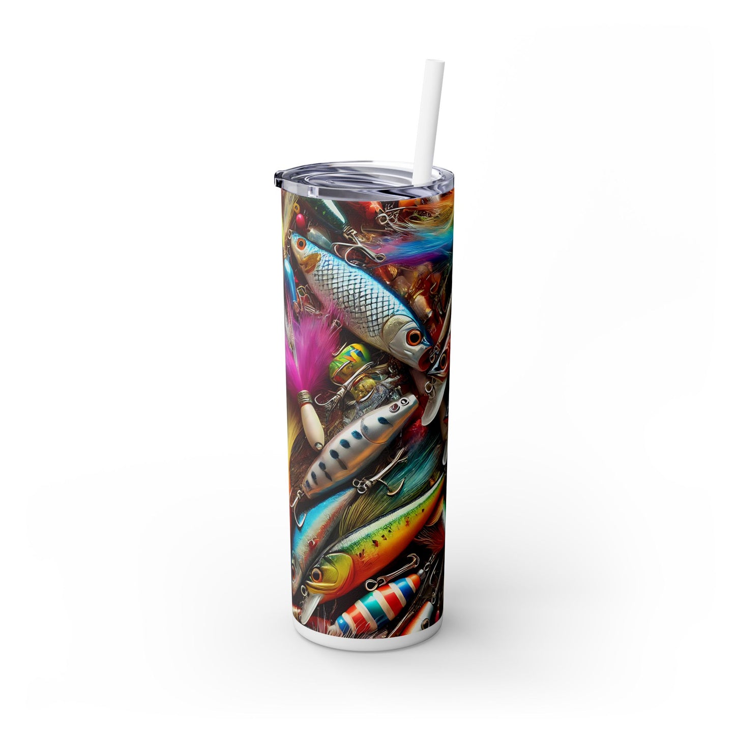 3D Fish Tackle - SleekSip Skinny 20oz Tumbler with Straw