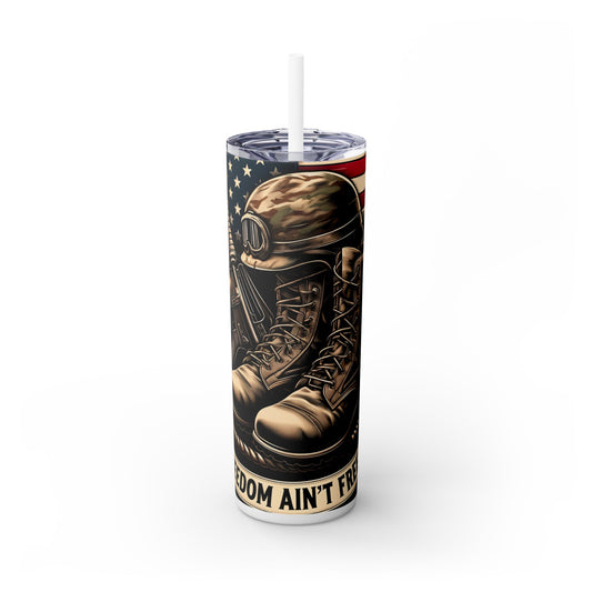 Military Freedom - SleekSip Skinny 20oz Tumbler with Straw