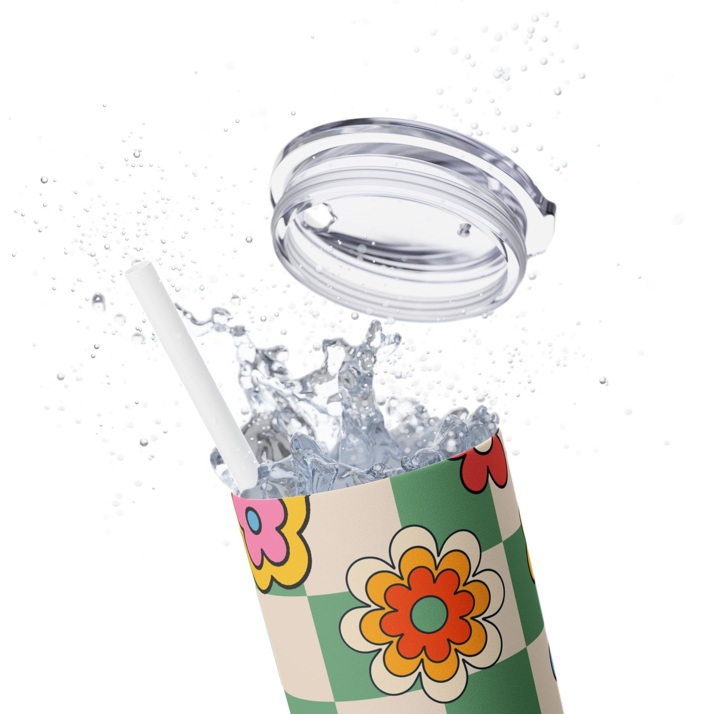 70s Flower Power - SleekSip Skinny 20oz Tumbler with Straw