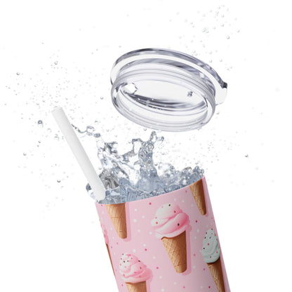 Happy Cat with Ice Cream Tumbler - Sip in Style with a Cool Kitty Twist