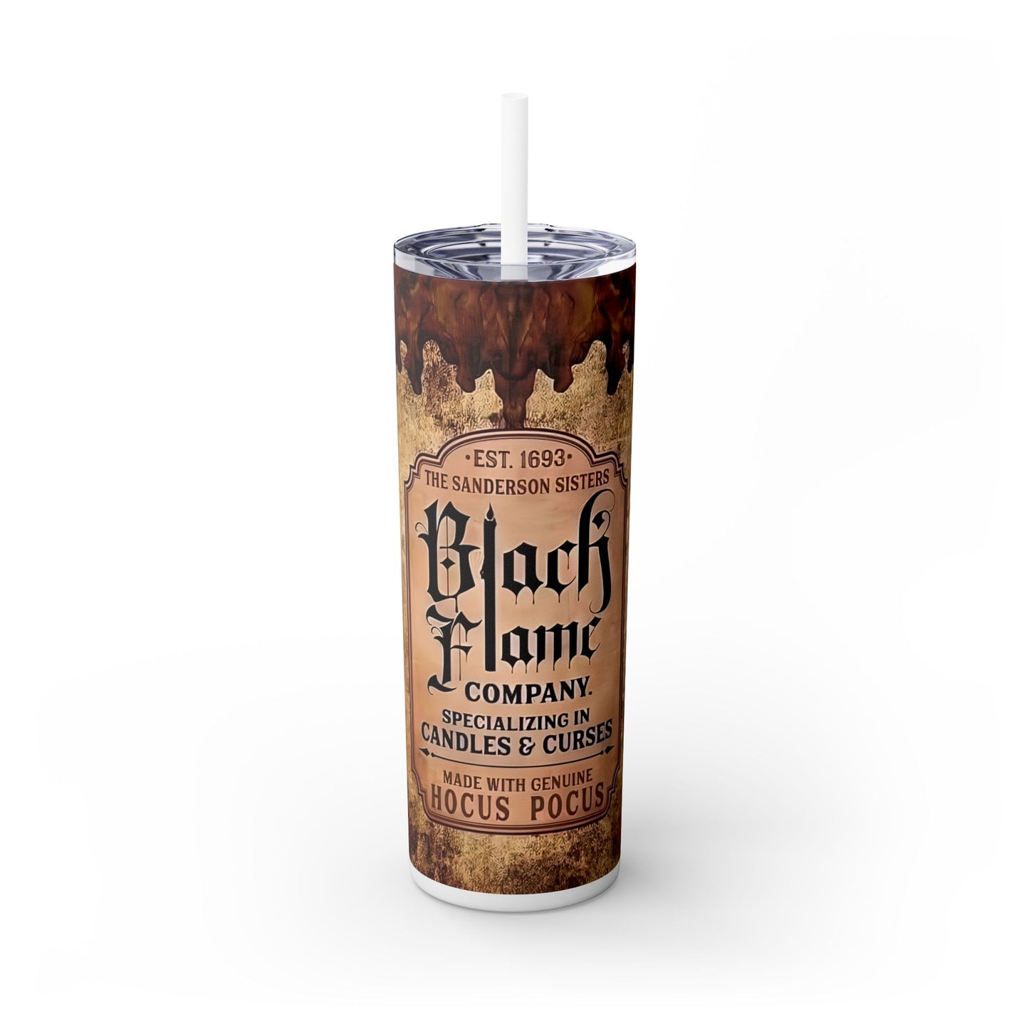 Black Flame Candle Company Hocus Pocus - SleekSip Skinny 20oz Tumbler with Straw