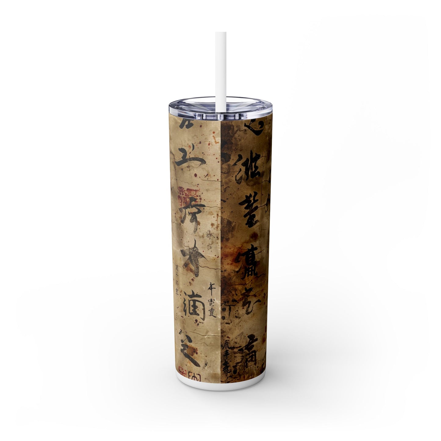 Ancient Japanese Writing - SleekSip Skinny 20oz Tumbler with Straw