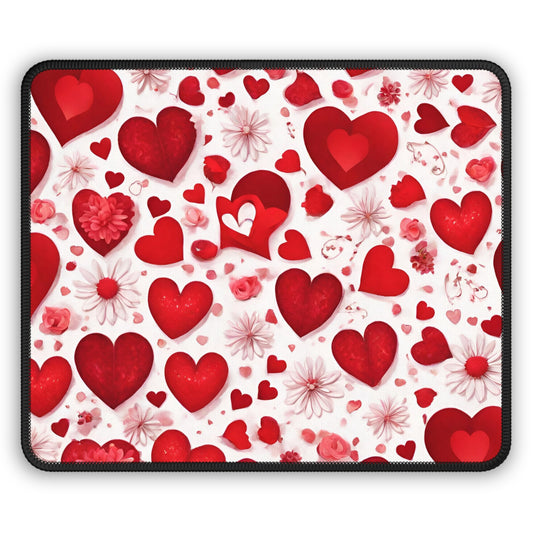 Love-Powered Floral Hearts Mouse Pad – For Smooth Moves