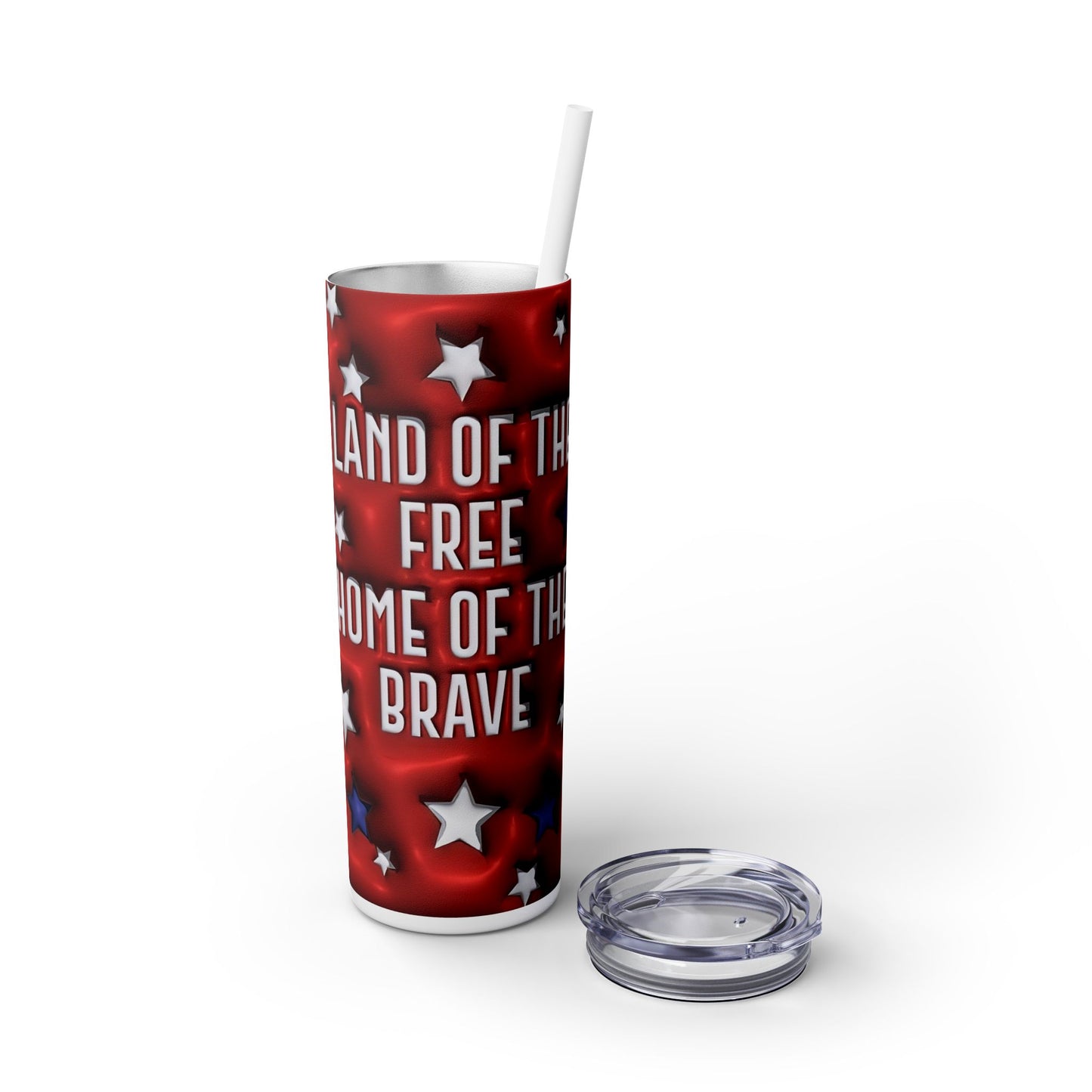 America Land of the Free - SleekSip Skinny 20oz Tumbler with Straw