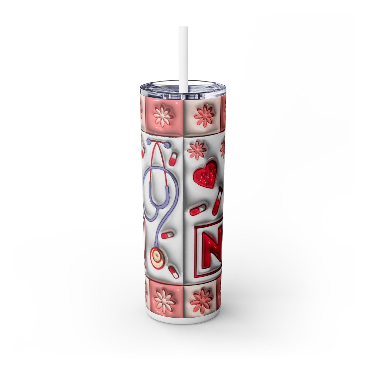 3D Inflated Nurse - SleekSip Skinny 20oz Tumbler with Straw