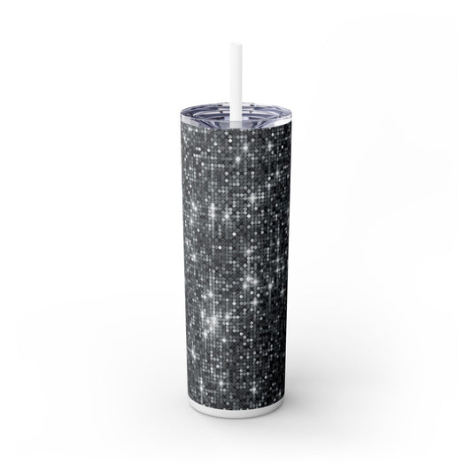 Gray Sparkles - SleekSip Skinny 20oz Tumbler with Straw