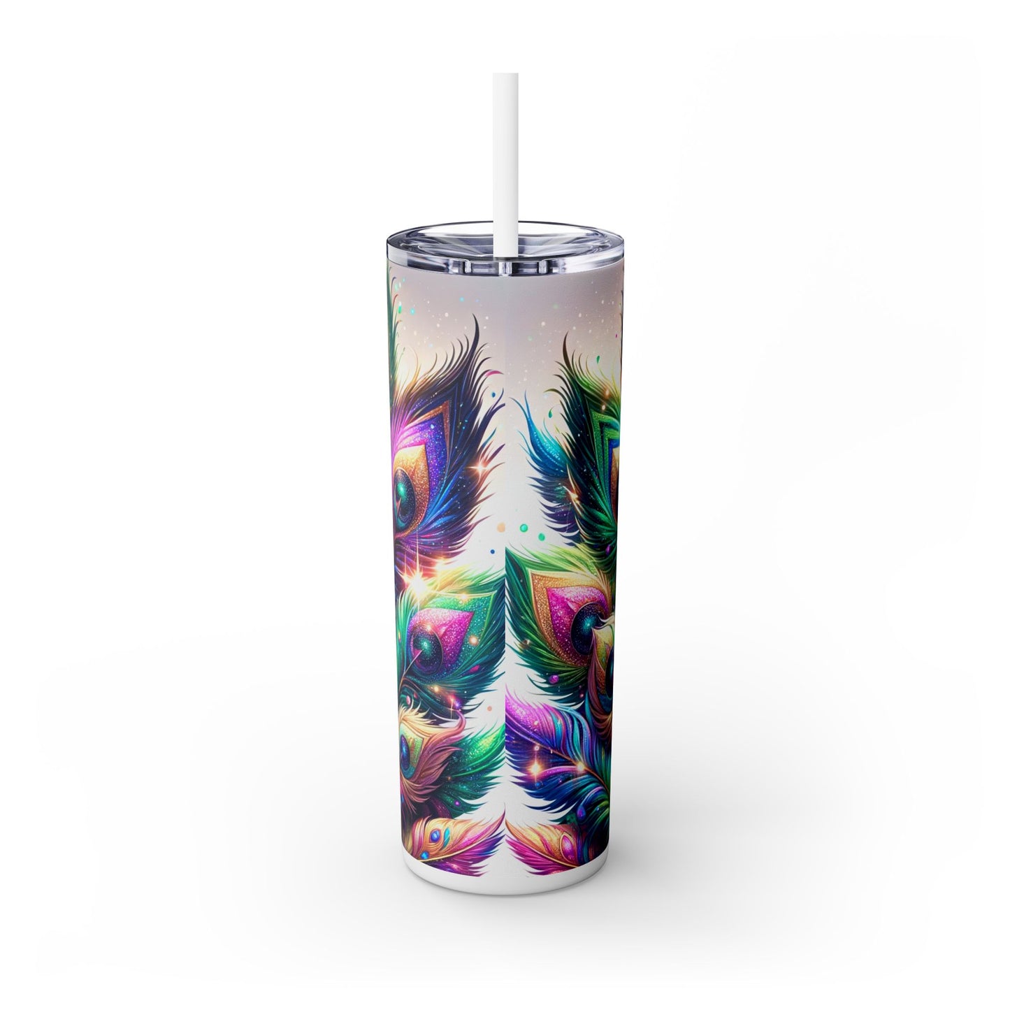 Beautiful Peacock - SleekSip Skinny 20oz Tumbler with Straw