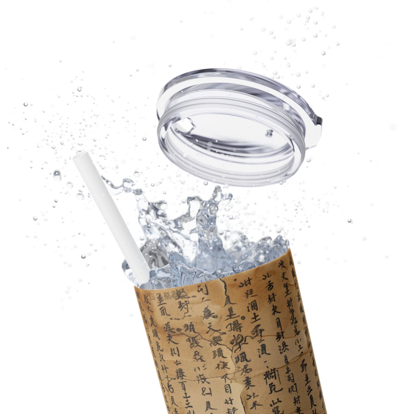 Ancient Japanese Writing - SleekSip Skinny 20oz Tumbler with Straw