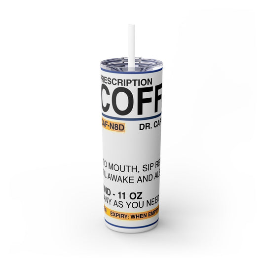 RX Coffee Full Size - SleekSip Skinny 20oz Tumbler with Straw