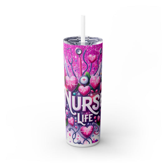 Nurse Life - SleekSip Skinny 20oz Tumbler with Straw