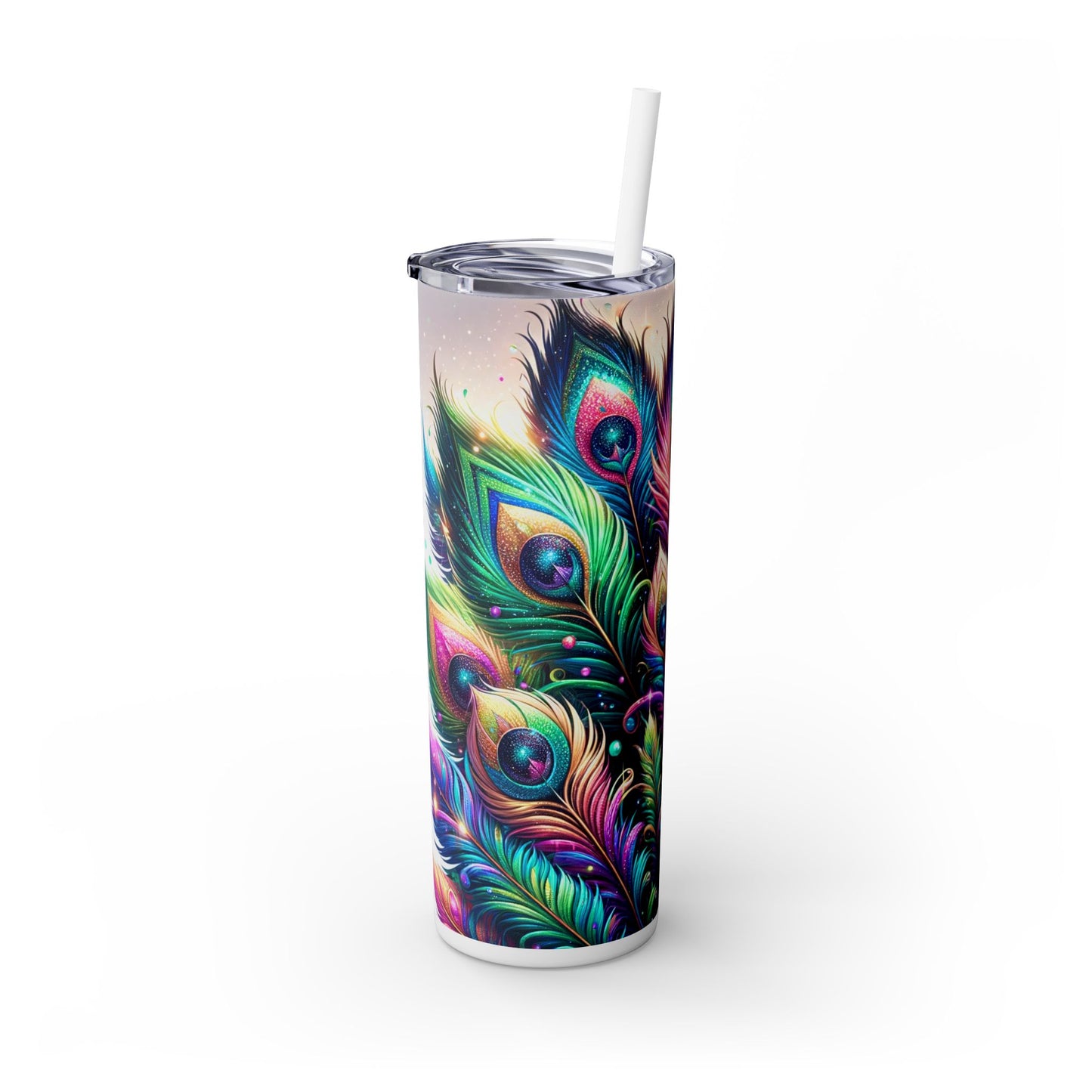 Beautiful Peacock - SleekSip Skinny 20oz Tumbler with Straw