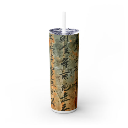 Ancient Japanese Writing - SleekSip Skinny 20oz Tumbler with Straw