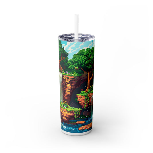 Pixel Landscape - SleekSip Skinny 20oz Tumbler with Straw