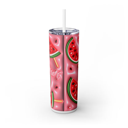 Summer Watermelon - SleekSip Skinny 20oz Tumbler with Straw