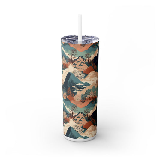 Japanese illustrations - SleekSip Skinny 20oz Tumbler with Straw