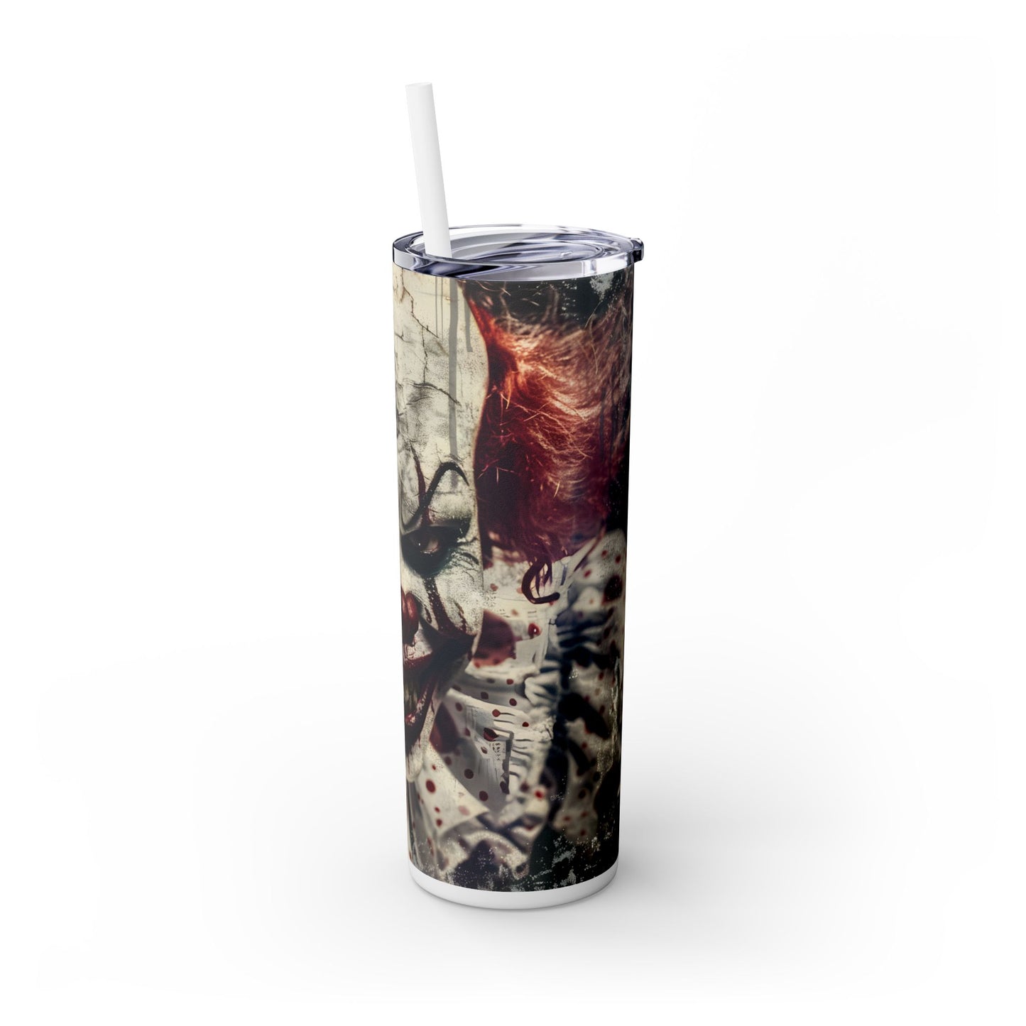 Scary Halloween Clown - SleekSip Skinny 20oz Tumbler with Straw