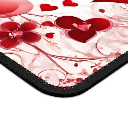 Love-Powered Floral Hearts Mouse Pad – For Smooth Moves