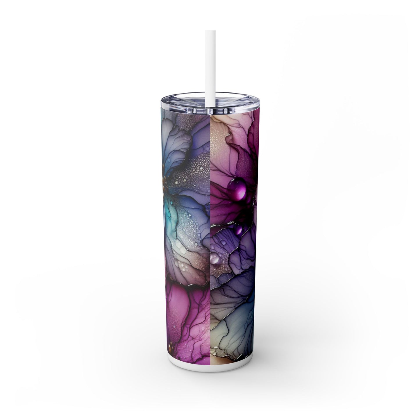 Electric Flowers - SleekSip Skinny 20oz Tumbler with Straw