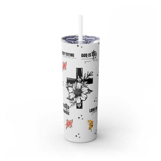 Religious Inspirational - SleekSip Skinny 20oz Tumbler with Straw