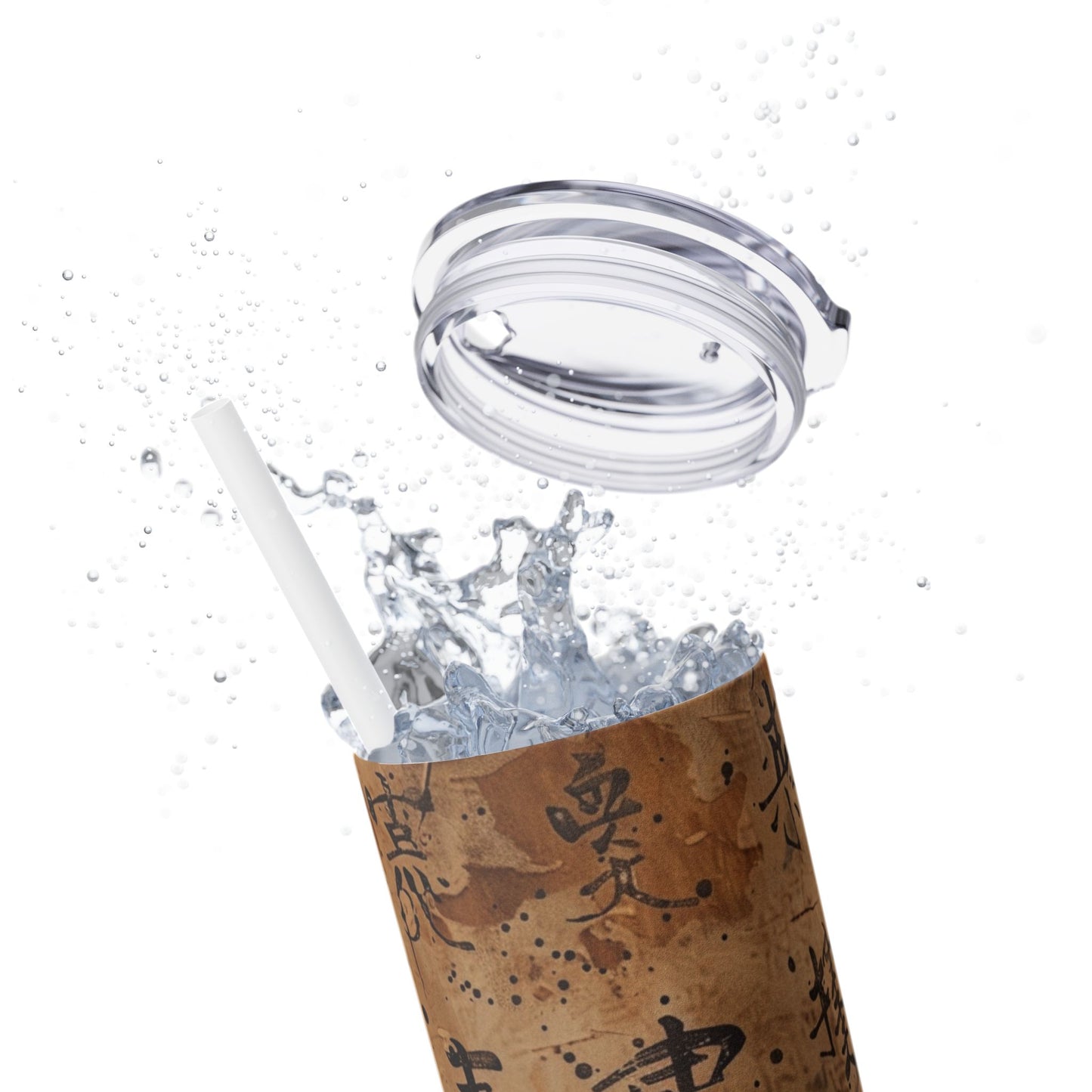 Ancient Japanese Writing - SleekSip Skinny 20oz Tumbler with Straw