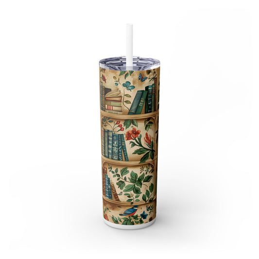 Books on a Shelf - SleekSip Skinny 20oz Tumbler with Straw