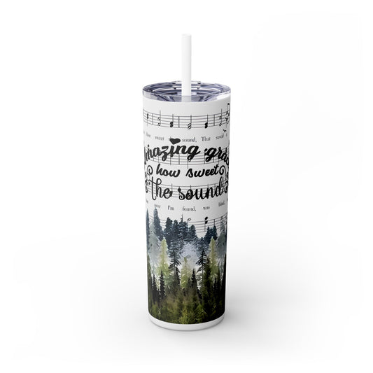 Amazing Grace Music Notes - SleekSip Skinny 20oz Tumbler with Straw