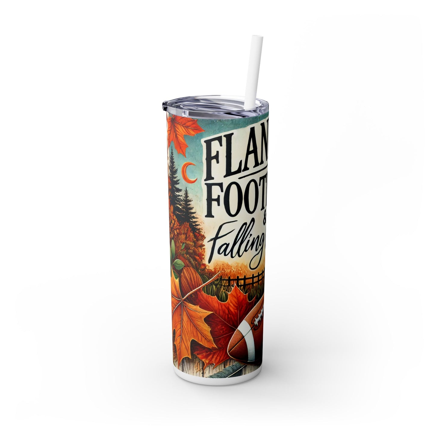 Flannels and Football - SleekSip Skinny 20oz Tumbler with Straw