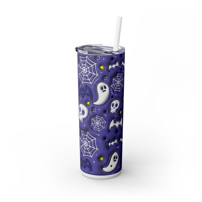 3D Inflated Halloween Bats - SleekSip Skinny 20oz Tumbler with Straw