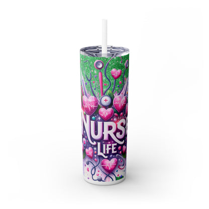 Nurse Life - SleekSip Skinny 20oz Tumbler with Straw